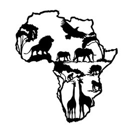 Wallity African 2 - Accesorio Decorativo de Pared Metálico Negro